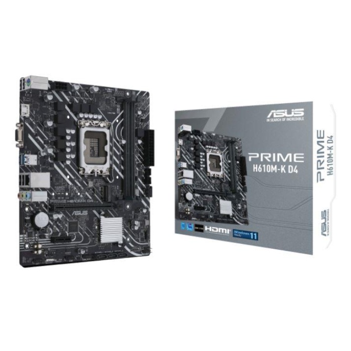 ASUS PRIME H610M-K D4 DDR4 3200MHZ 1XVGA 1XHDMI 1XM.2 USB 3.2 MATX 1700P (12. / 13. VE 14. NESİL İŞLEMCİ UYUMLU)