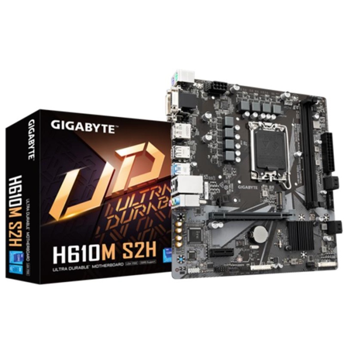 GIGABYTE H610M-S2H-DDR5 5600MHZ 1XVGA 1XHDMI 1XDP 1XDVI 1XM.2 USB 3.2 MATX 1700P (12. / 13. VE 14. NESİL İŞLEMCİ UYUMLU)