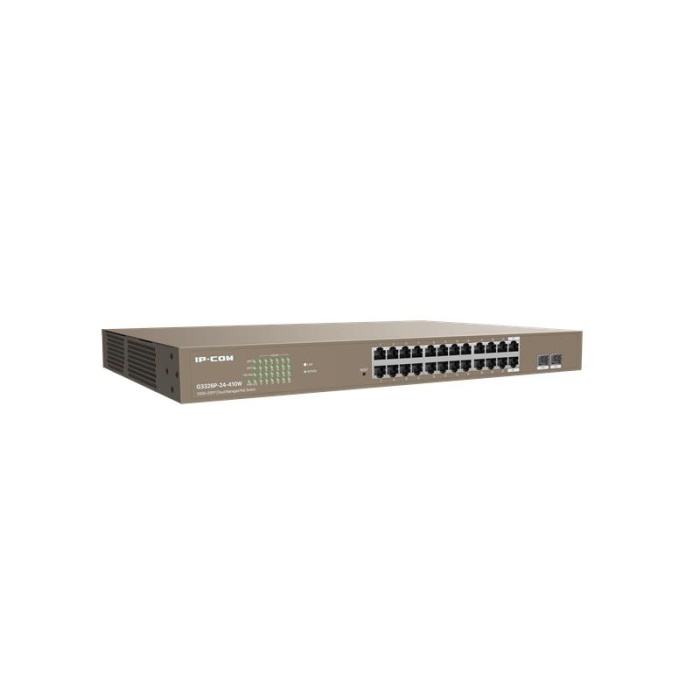 IP-COM G3326P-24-410W 24 PORT GIGABIT+ 2X1GB SFP UPLINK L2 YÖNETİLEBİLİR 370W POE RACKMOUNT SWITCH