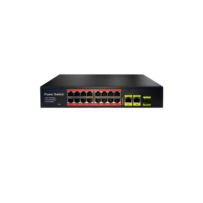 URANIUM POE-1621SFP-200W 16 PORT 10/100+2XGIGABIT RJ45+1XSFP UPLINK POE RACKMOUNT SWITCH (REALTEK CHIPSET)