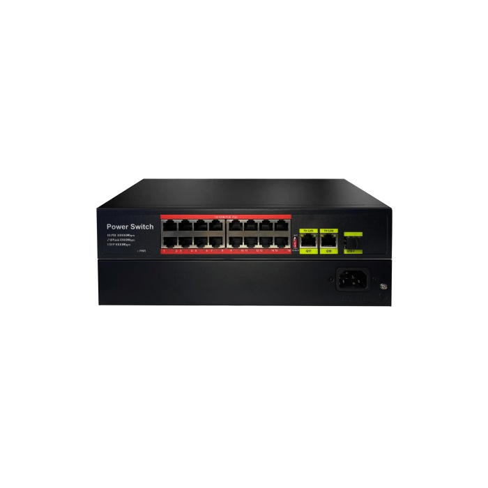 URANIUM POE-1621SFP-200W 16 PORT 10/100+2XGIGABIT RJ45+1XSFP UPLINK POE RACKMOUNT SWITCH (REALTEK CHIPSET)