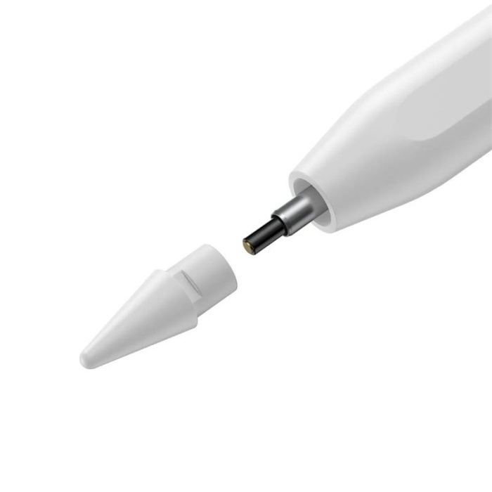 BASEUS SMOOTH SXBC020002 WIRELESS CHARGING CAPACITIVE STYLUS PEN AKTIF VERSIYON IPAD KALEMİ BEYAZ