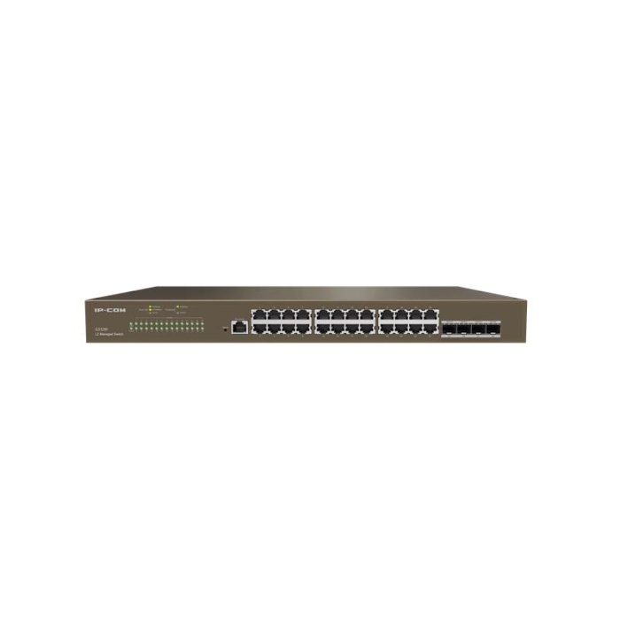 IP-COM G3328F 24 PORT GIGABIT + 4X1GB SFP UPLINK L2 CLOUD YÖNETİLEBİLİR RACKMOUNT SWITCH