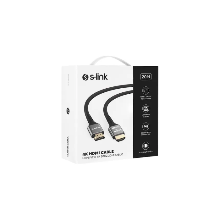 S-LINK SLX-HD4K30 19+1 HDMI TO HDMI 30M METAL V2.0 4K (4096*2160) 30HZ KABLO