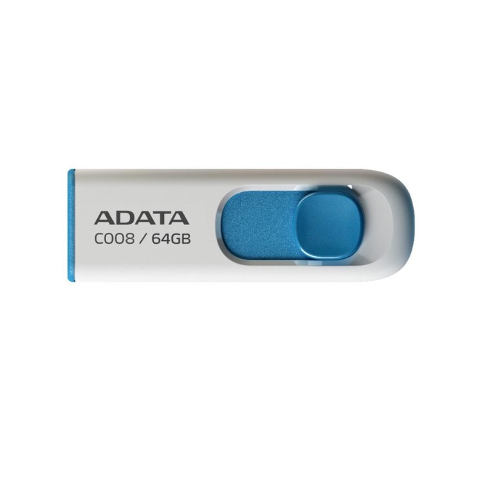 Adata C008-64GB 64GB USB2.0 Classic (White + Blue) Flash Bellek