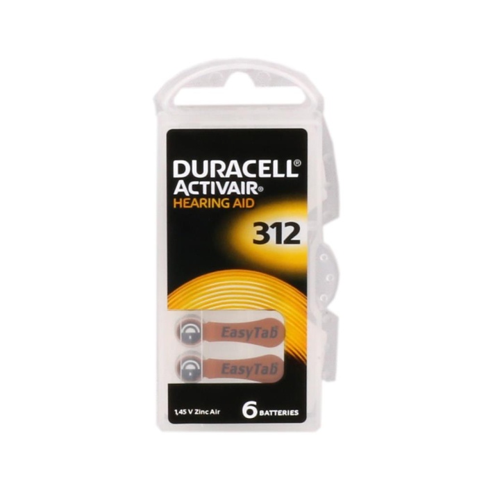 Duracell 312 Numara Düğme Kulaklık Pili İşitme Cihazı İçin 6lı Paket