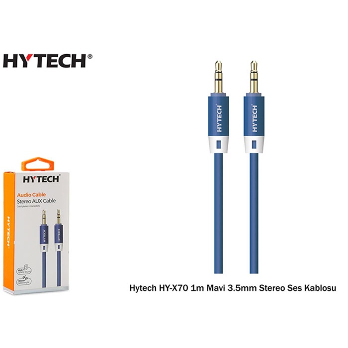 Hytech HY-X70 1m Mavi 3.5mm Stereo Ses Kablosu