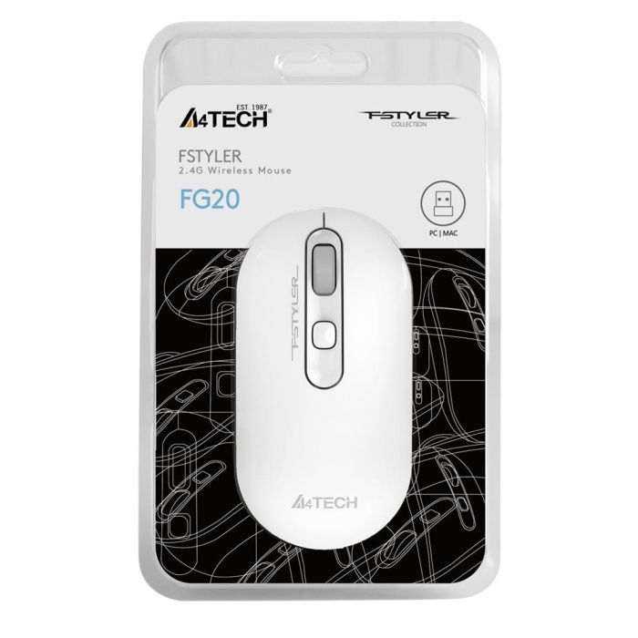 A4 Tech Fg20 Beyaz Nano Kablosuz Optik 2000 Dpi Mouse