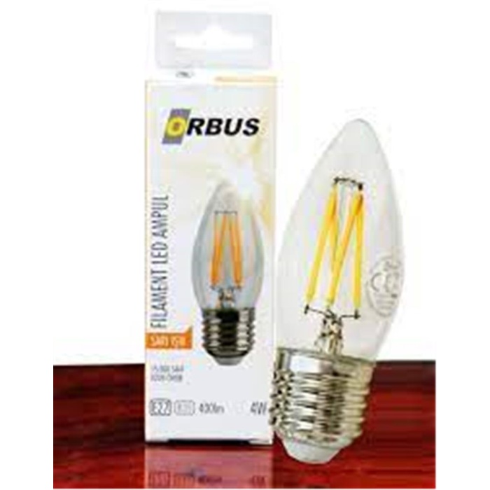 Orbus ORB-B36 Mum 4W E27 Clear Dekoratif Led Ampul 400 Lm Ra80 220-240V-50Hz