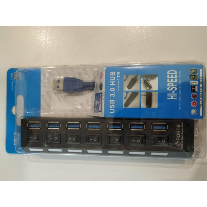 Gabble GB-701A 7 Port USB 3.0 Çoklayıcı  Anahtarlı