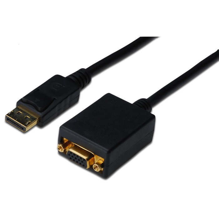 Digutus AK-340403-001-S DisplayPort (DP)   VGA Adaptörü, DP Erkek - HD15 Dişi, 0.15 metre, DP 1.2