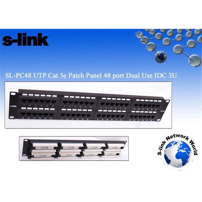 S-link  SL-PC48 48 Port Cat5 Utp Patch Panel