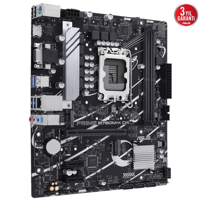 Asus Prime B760M-K D4 Intel B760 Soket 1700 DDR4 5333(OC)MHz mATX Gaming (Oyuncu) Anakart