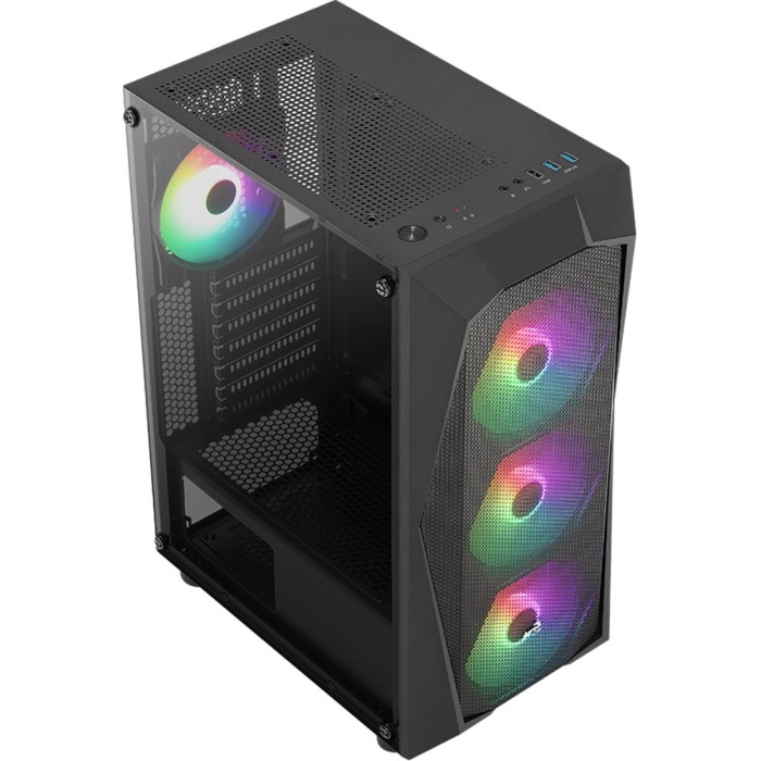 Aerocool AE-FLC-600W 4x120mm FRGB USB 3.0 Micro ATX-Mini ITX Siyah Kasa