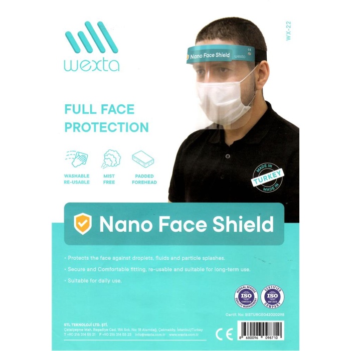 Wexta WX-22 Yüz Koruyucu  Siperlik Nano Face Shield