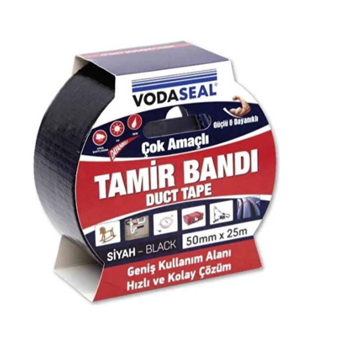 Vodaseal Tamir Bandı 50mmX25m Siyah Bant