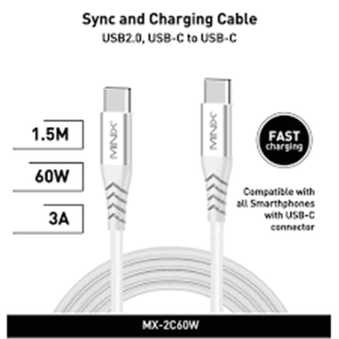 Minix MX-2C60W USB-C to USB-C 150cm Beyaz Kablo