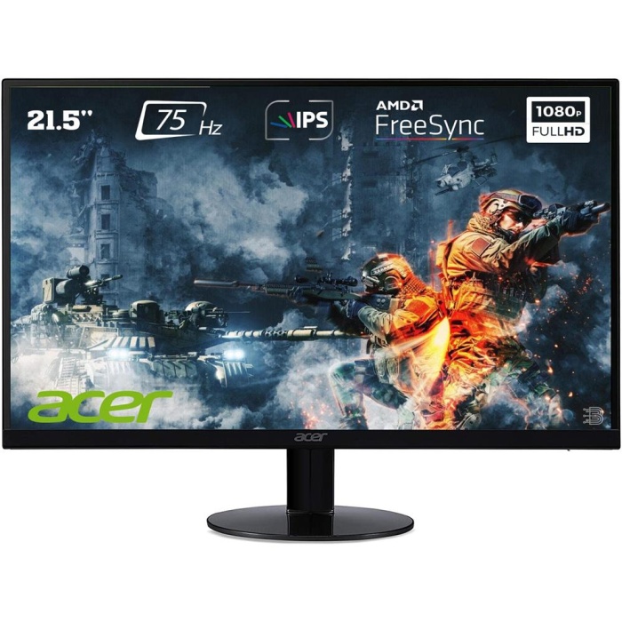 Acer 21.5 SA220QAbi Fhd Ips Led 4Ms 75Hz 250 Nits Freesync (Vga, Hdmı) Çerçevesiz Monitör