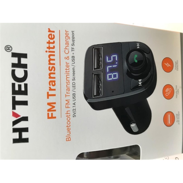 Hytech HY-XCB33 Çift USB 5V 2.1A Led Ekran USB+TF Desteği Siyah Bluetooth Fm Transmitte