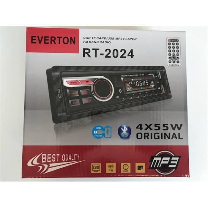 Everton Rt-2024 Bluetooth Tf-Usb Kart Color Lcd Aux Fm 4X55W Kumandalı Oto Teyp