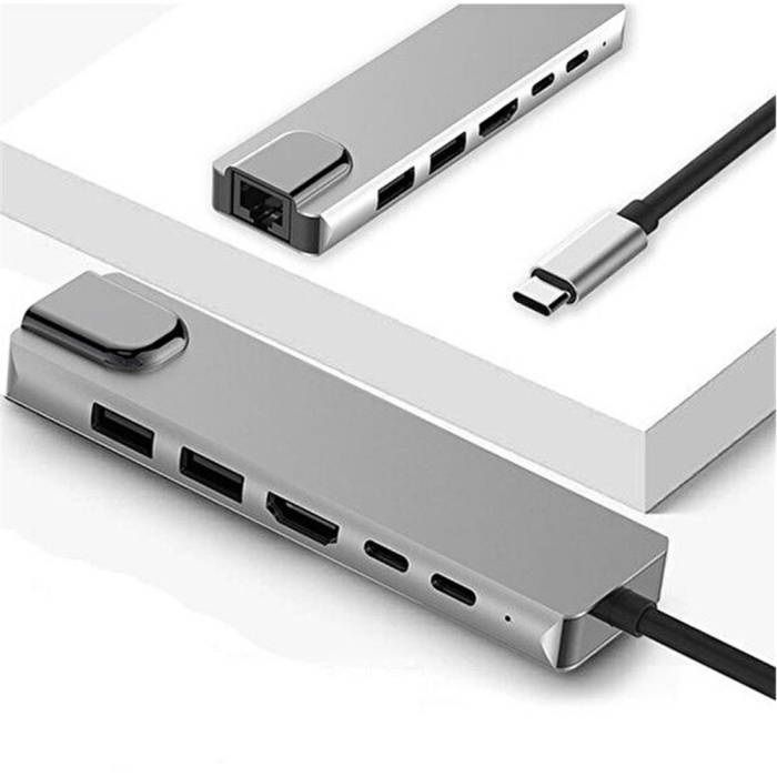 Daytona Fix FC04 6 in 1 Type C to PD Hdmi Usb RJ45 Adaptör 4K Usb 3.0