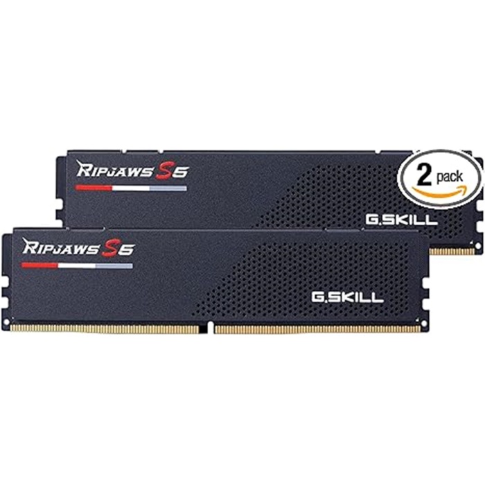 GSKILL Ripjaws S5 Siyah DDR5-6400Mhz CL32 64GB (2X32GB) DUAL (32-39-39-102) 1.40V Pc Ram