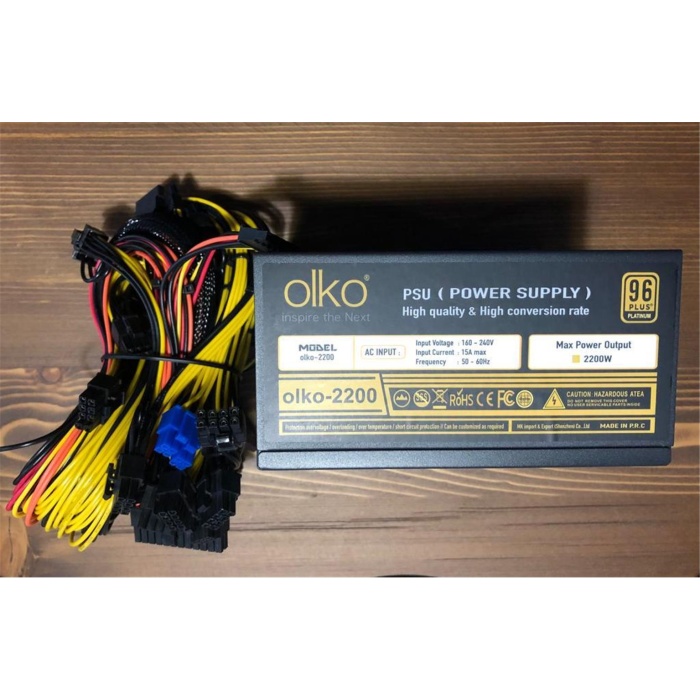 Olko MK-2200SP 2200W 96+ 2 Fanlı Mining Powersuply Kutulu