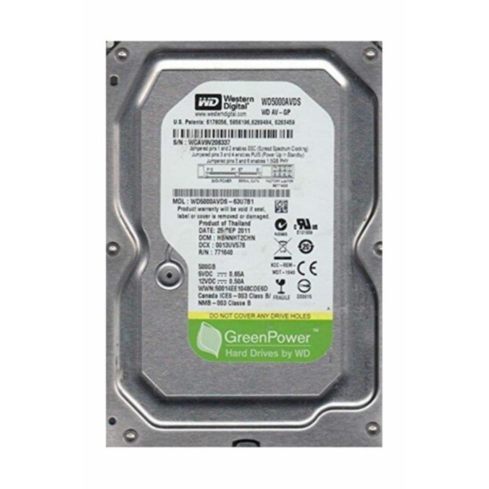 Wd 500Gb WD5000AVDS 7200 RPM AV-GP SATA Harddisk