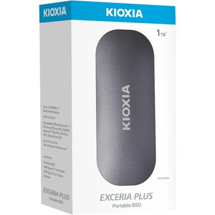 Kioxia 1TB Exceria Plus G2 USB 3.2 1050-1000 MB-s LXD10S001TG8 Type-C Taşınabilir SSD Disk