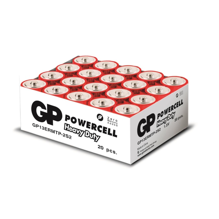 PowerCell R20 Kalın D Boy Çinko Pil 20li Paket GP13ERMTP