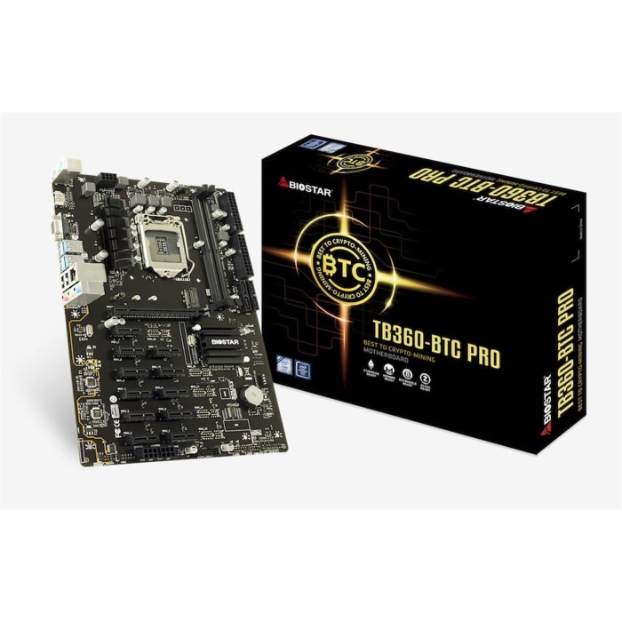 Biostar TB360-BTC PRO Ver.6x 8.9.Nesil LGA 1151 DDR4 2666 M.2 12li Ekran Girişi HDMI Mining Anakart