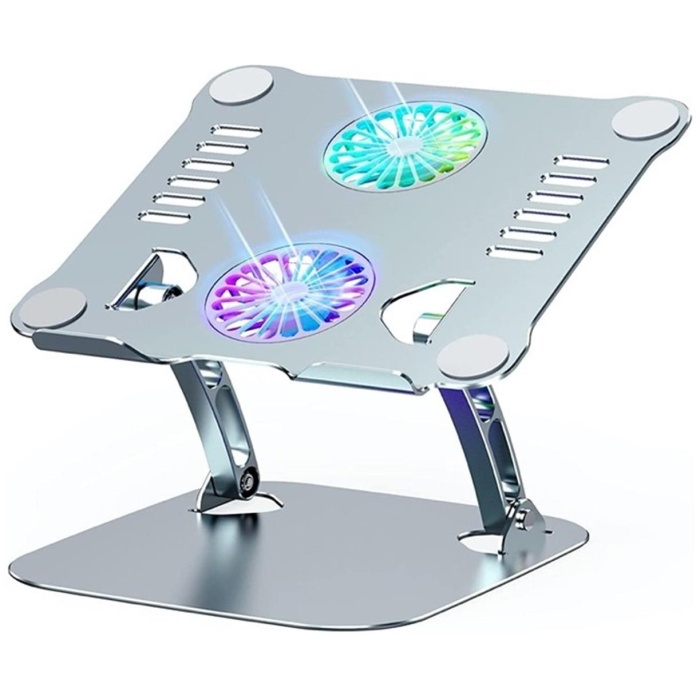 Daytona  Dyt-801 Gri Alüminyum Usb RGB Çift Fanlı Ayarlanabilir 15.9 Notebook Stand V4.0