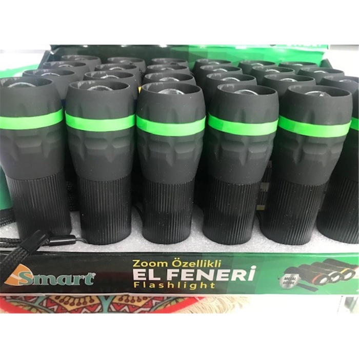 Smart K-4153 Zoom Özellikli Flashlight 24lü Led El Feneri Pilli