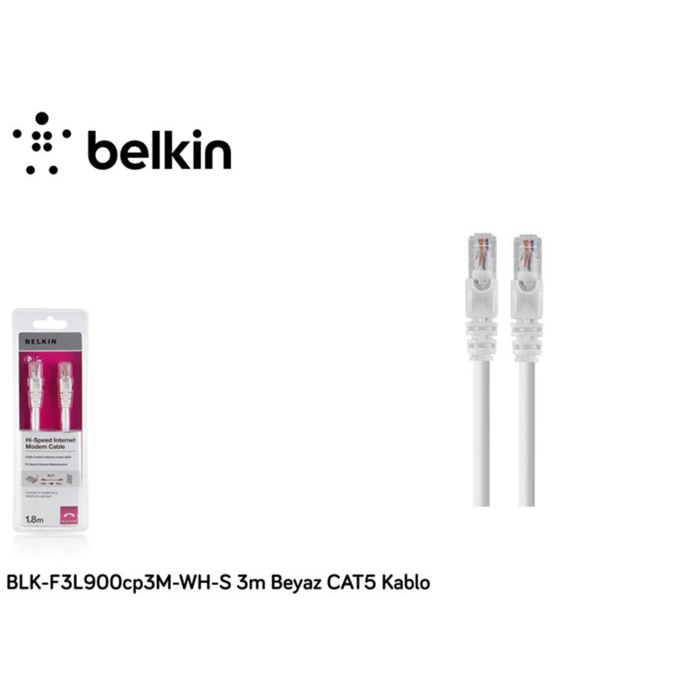 Belkin BLK-F3L900cp3M-WH-S 3m Beyaz Cat5 Kablo