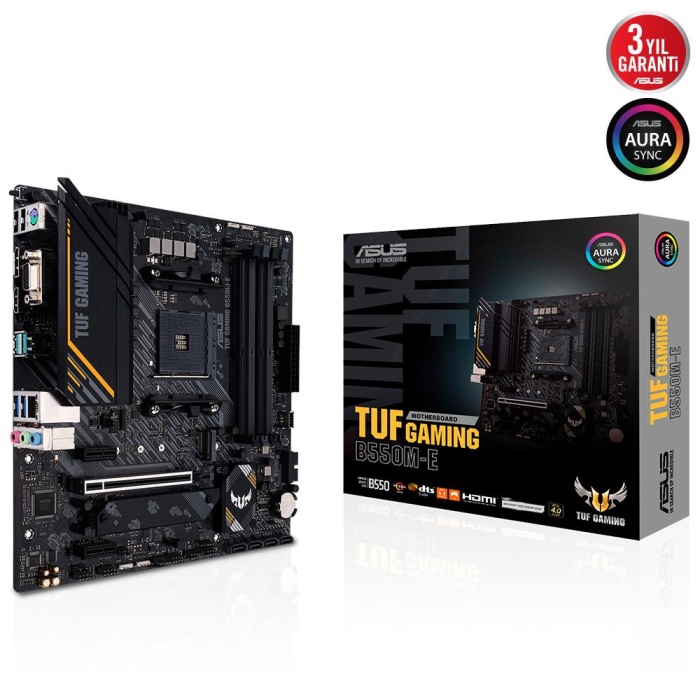 Asus TUF Gaming B550M-E AMD B550 Soket AM4 DDR4 4600(OC)MHz mATX Anakart