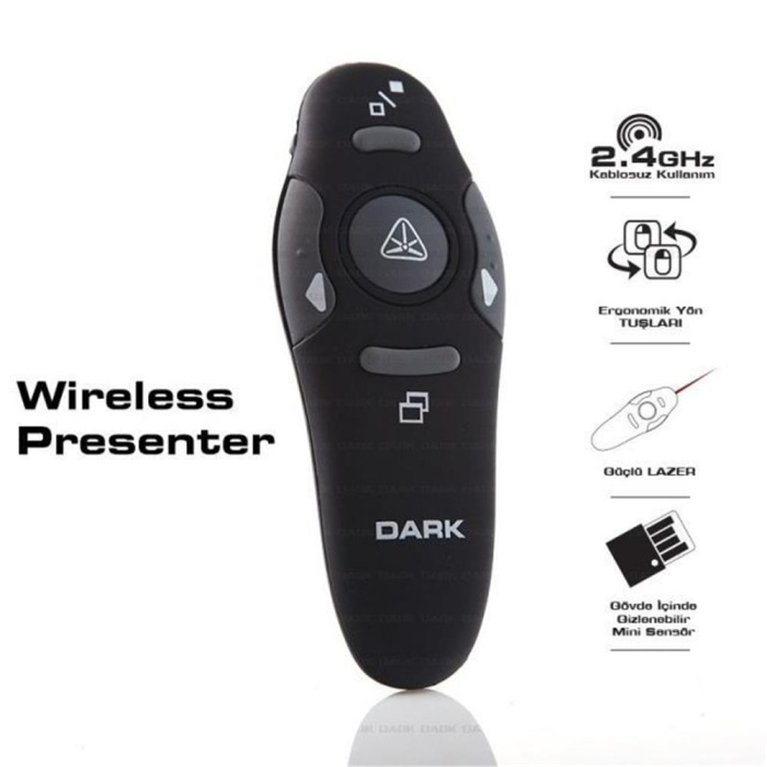 Dark DK-AC-WP03, USB, Kablosuz Presenter RF,Sunum