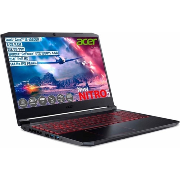 Acer Nitro 5 AN515-55 NH.Q7JEY.006 i5-10300H 8GB 512GB SSD 4GB GTX1650Ti 15.6 FreeDOS Notebook