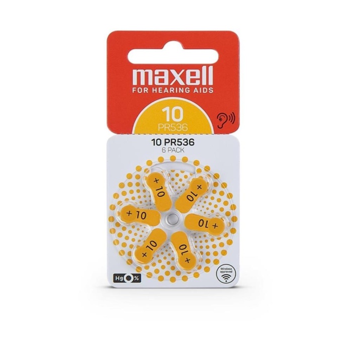 Maxell PR536 (10) 1.4V Düğme Kulaklık Pili  6lı Paket