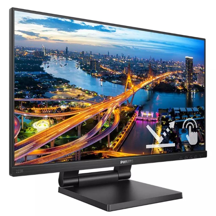 21.5 PHILIPS 222B1TC/00 IPS 4MS 75MHZ 1XVGA 1XHDMI 1XDP 1XUSB 3.2 FHD 1920X1080 HOPARLÖR DOKUNMATİK EKRAN VESA SİYAH