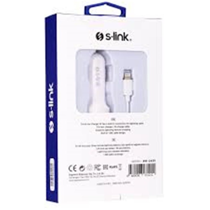 S-link Swapp SW-C635 USB + iPhone Lightning 12-24V 3.1A Kablolu Araç Şarj Cihazı