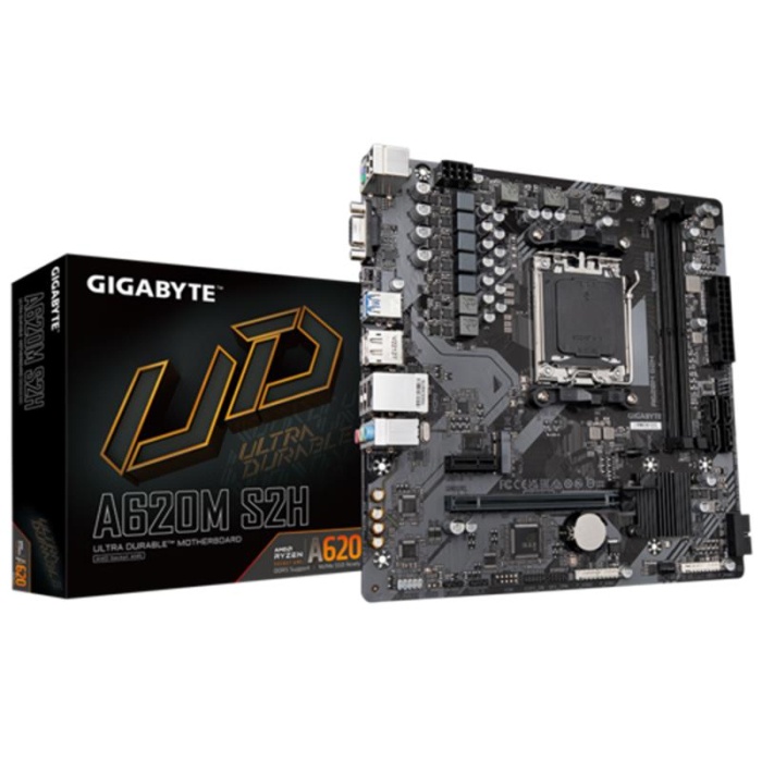 GIGABYTE A620M S2H DDR5 6400MHZ 1XVGA 1XDP 1XM.2 USB 3.2 AM5 MATX ( AMD AM5 7000 SERİSİ İŞLEMCİ UYUMLU)