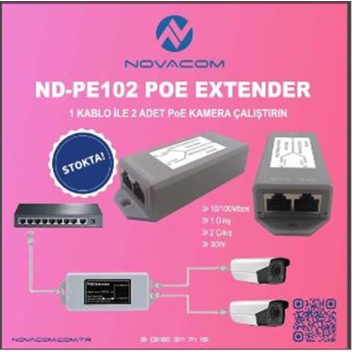 Nova ND-PE103W 10-100 Mbps 1 İnput 3 Output 30W Dış Ortam