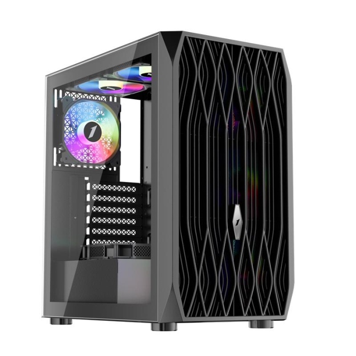 1ST PLAYER ARIYA AY7 SİYAH 650W 80+ ARGB 4X12CM FAN TEMPERLİ CAM MESH USB 3.0 ATX KASA