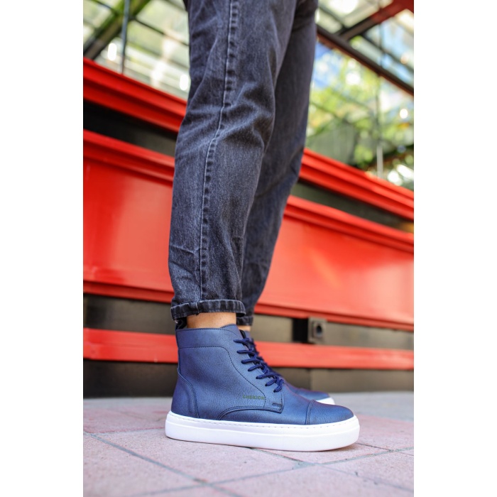 CH029 CBT Vulcanized Lace Up Erkek Bot LACIVERT