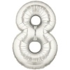 Şekilli Supershape Silver Rakam Folyo Balon 8 Numara