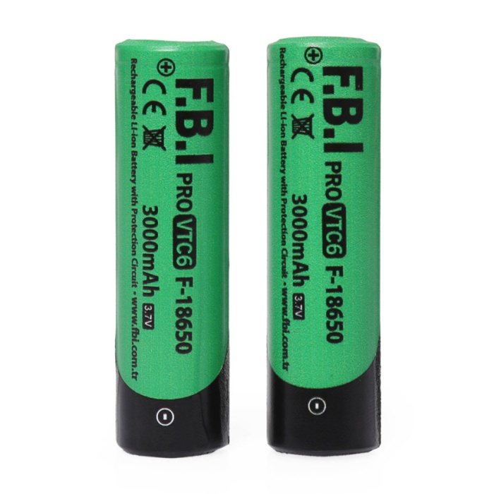 F.B.I VTC6 18650 3.7V 3000mAh 30A Li-ion Şarjlı Pil + Pil Taşıma Kutusu 2li SET