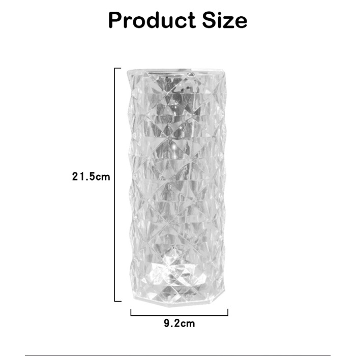 PS-103 Kristal Elmas Led Dokunmatik Ayarlanabilir Işık Şiddeti ve Parlaklık Şarjlı Masa Lambası