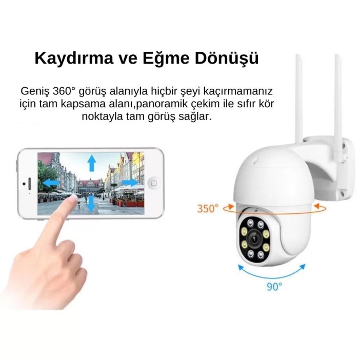 2MP Full Hd Tf Kart Girişli Wi-Fi 2.4G Su Geçirmez Akıllı Ip Kamera BLM-26