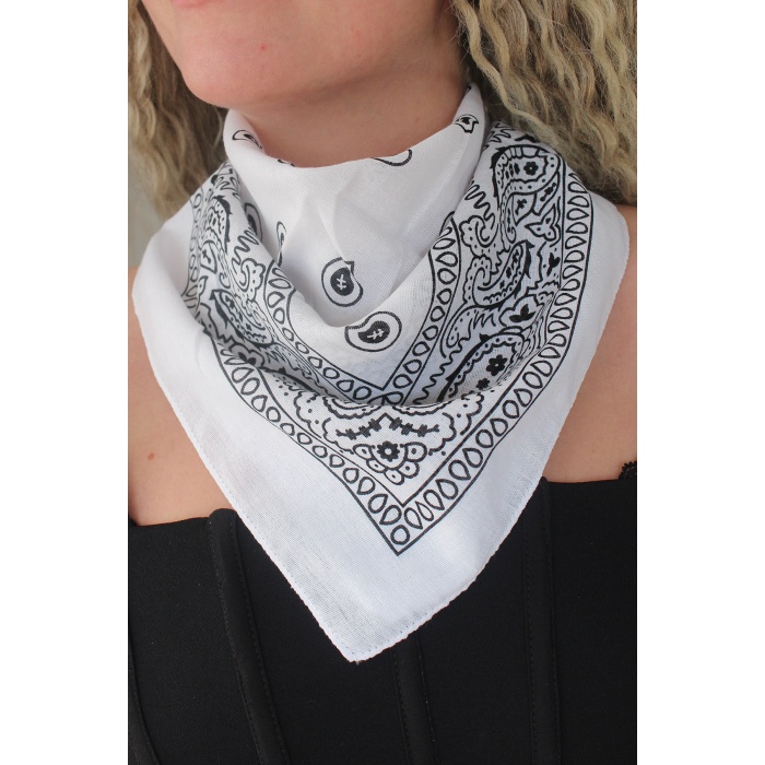 Beyaz Renk Bandana - TJ-BND1002