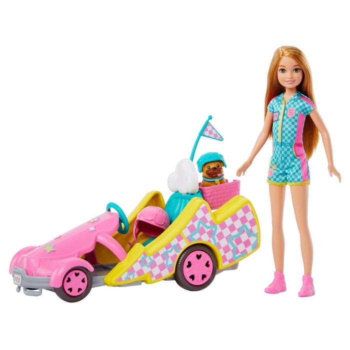 HRM08 Barbie Stacie Go-Kart Yapıyor Oyun Seti - Barbie and Stacie To The Rescue